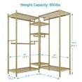 thumbnail image 4 of VIPEK L6 L Shaped Clothes Garment Rack 5-Tier Wire Metal, 42.1"L x 42.1"W x 76.4"H, 850LBS, Gold, 4 of 8