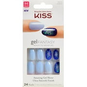 KISS Gel Fantasy Ready-To-Wear Gel Artificial Nail Kit, KGN18, 24 Nails