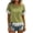 #0172-Green, variant on Uootdi Beach Tops for Women Crew Neck Short Sleeve Fringe Trim Cuff And Hem Polka Dot Print Soft Knit Boho Tops for Women Loose Fit Beach Vacation Lightweight Airy Womens Tees