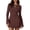 Brown, variant on PRETTYGARDEN Womens Fall Bell Long Sleeve Mini Dress Casual Boat Neck Ribbed Bodycon Short Party Cocktail Dresses