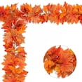 thumbnail image 4 of Fall Maple Leaf Garland, 5.7 Ft Artificial Autumn Hanging Vine for Thanksgiving Halloween Staircase Porch Decor, Indoor Outdoor, 4 of 9