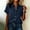 Navy, variant on Women's 2026 Summer Collared Full Button Down Roll Cuff Short Sleeve Shirt, Curved Hem Loose Casual Blouse for Daily & Weekend Outing