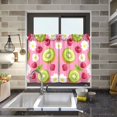 thumbnail image 4 of Yayeee Kitchen Curtains Tier Pair Light Filtering 27"x36" Rod Pocket Short Cafe Window Panel, Floral Raspberries, 4 of 7