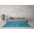 thumbnail image 3 of Ahgly Company Indoor Round Oriental Light Blue Industrial Area Rugs, 5' Round, 3 of 4