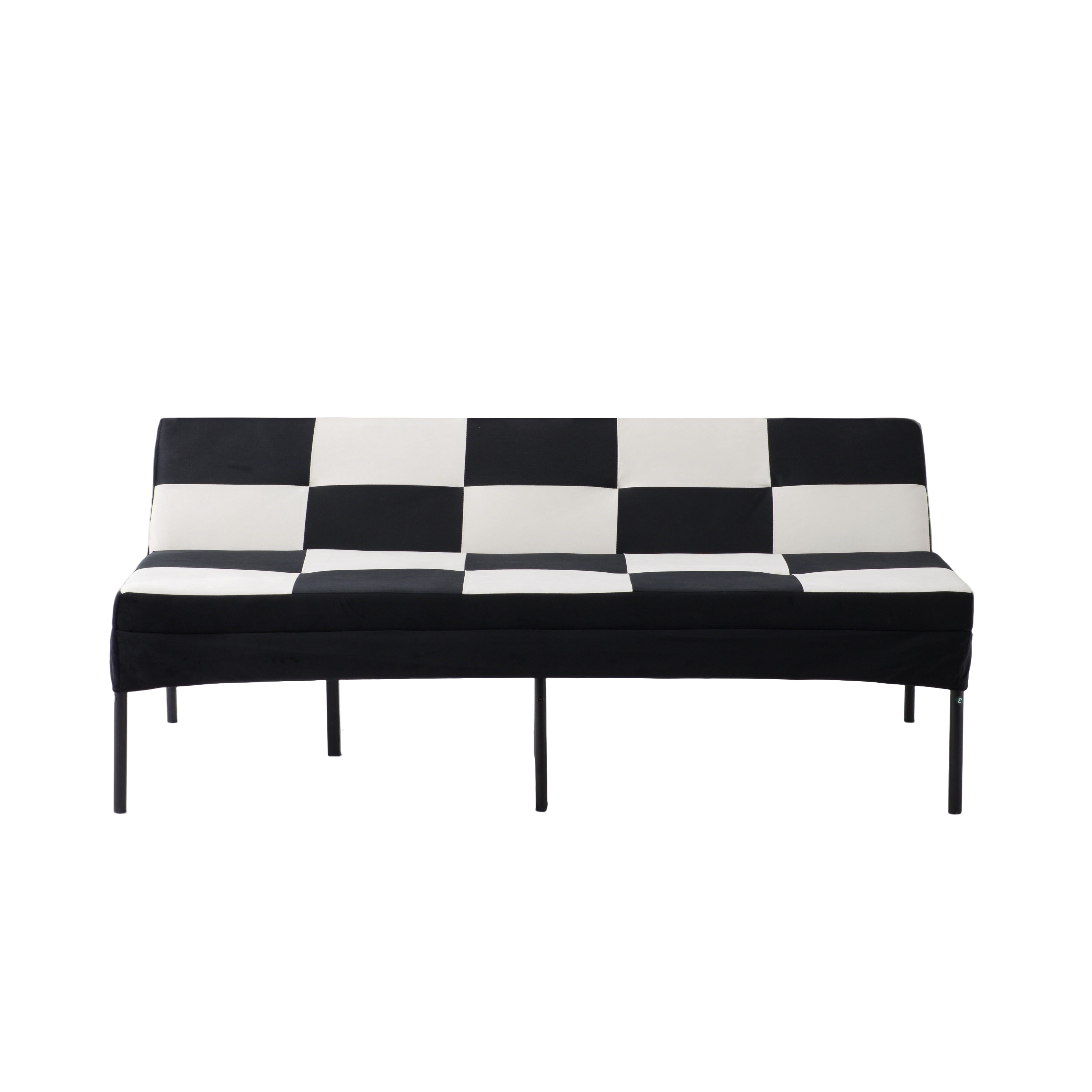 Gewnee Velvet 63.58"Folding Sofa Bed,Adjustable Convertible Folding Sleeper Couch Bed for Living Room,Office,Small Space,Black & White