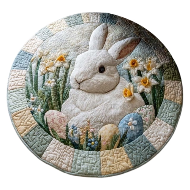 Decorative Area Rug Custom Easter Bunny Round Rug Personalized 3D Effect Easter Day Carpet Non Washable Bunny Area Rug for Living Room Bedroom Birthday Indoor Home Decor Spring Day Rug,Area Rug,Floor