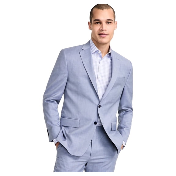 Michael Kors Mens Classic fit Suit Jacket Blazer 40 S Light Blue Solid Wool