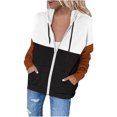 thumbnail image 3 of Sudaderas con capucha de manga larga con cremallera cómoda para mujer Chaquetas Sudadera con capucha con cordón informal Abrigo Pompotops gfhjh12469, 3 of 5