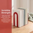 thumbnail image 4 of REGALWOVEN Decorative Metal Bookends, Compact Hollow Book Ends for Shelves, Non-Skid Book Decor, 2Pcs or 6Pcs Red 5.5"L x 3.7"W x 2.2"H,6Pcs, 4 of 5