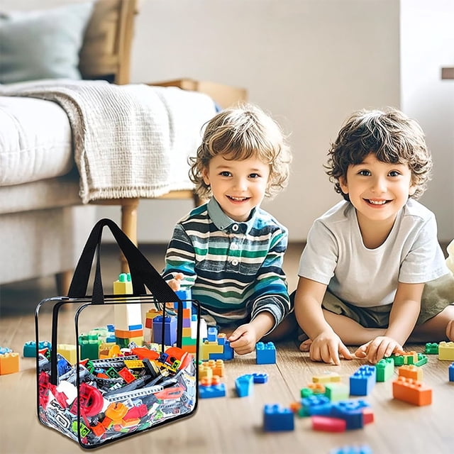HOZADOIE Home Essentials Paquets de Rangement Sac de Rangement pour Jouets Réutilisable Sac de Rangement en Pvc Transparent Sac de Rangement Étanche avec Fermeture Éclair