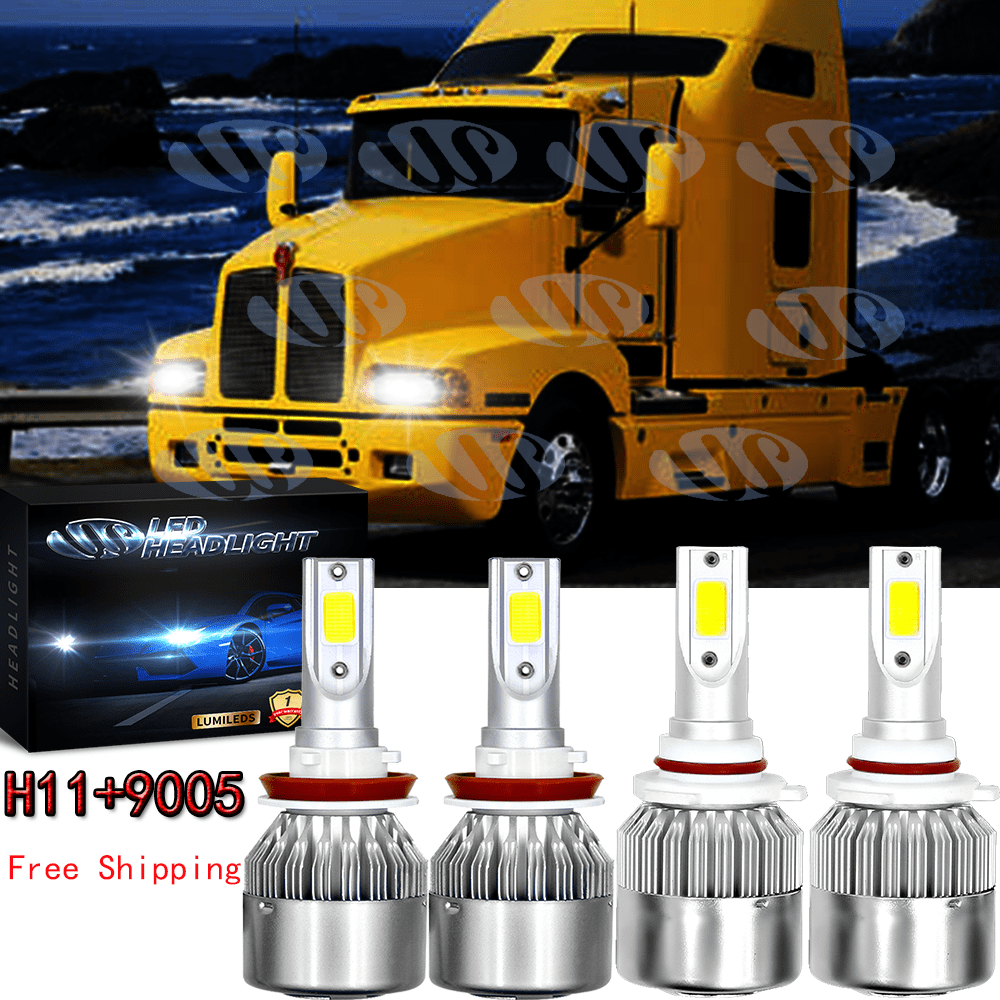 4Pcs For Kenworth T370 T660 T600 T270 T800 T470 LED Headlight Bulb High+Low Beam 