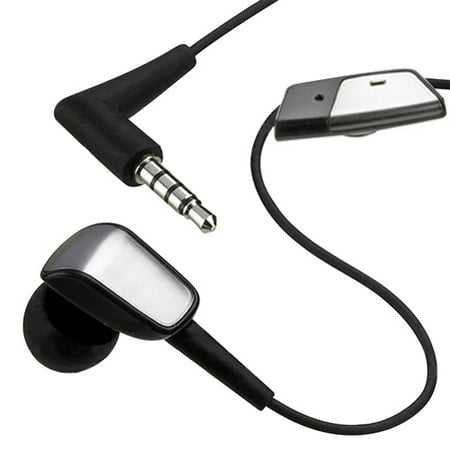 Headset MONO 3.5mm Hands-free Earphone Single Earbud Headphone w Mic Wired [Black] Compatible With iPhone SE 5C 5, iPad 9.7 3 2