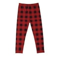 thumbnail image 4 of Htigea Pajama Pants for Girls Long Sleep Plaid Pants Soft Lounge Pj Bottoms with Pockets Red,4-5 Years, 4 of 4