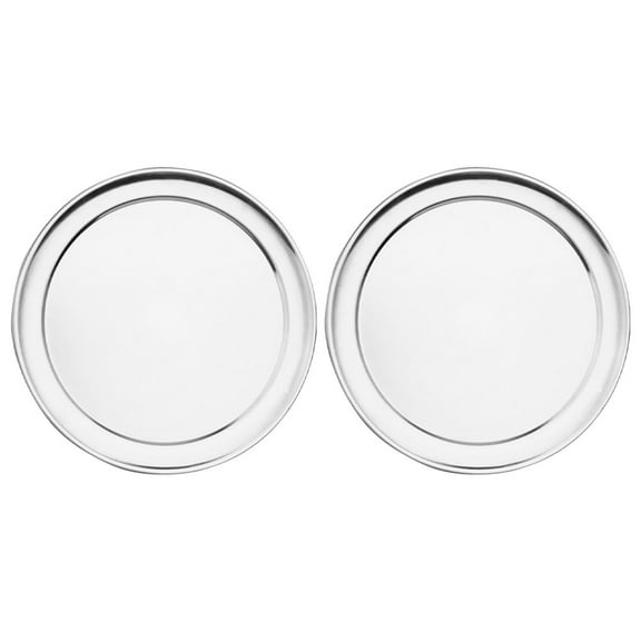 YOSADIER 2-Pack Round Aluminum Pizza Trays for Baking Oven Use, Non-Stick Cooking Pans for Pizza Lovers and Home Chefs