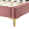 thumbnail image 6 of Platform Bed Frame, King Size, Pink, Velvet, Mid Century French Bedroom, Modern Contemporary Boutique HB35448, 6 of 12