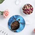 thumbnail image 4 of FMSHPON Ocean Sea Turtle Set of 8 Round Coaster for Drinks, Absorbent Ceramic Stone Coasters Cup Mat with Cork Base for Home Kitchen Room Coffee Table Bar Decor, 4 of 6