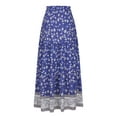 thumbnail image 1 of Sexy Dance Women Maxi Skirt Boho Long Skirts High Waist Bohemian Holiday Blue 3XL, 1 of 5