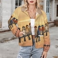 thumbnail image 3 of Jackets for Women Winter Coat Jackets Flannel Stand Collar Jacket(Birds on Branches Art Print,Size:S-4XL), 3 of 7