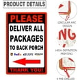thumbnail image 5 of Metal Aluminum Sign 12x8in Please Deliver All Packages To Back Porch Thank You Left Arrow Tin Composite Outdoor Delivery Custom Signs For Yard Home, 5 of 6