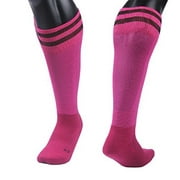 Angle View: Lian LifeStyle Big Boys' 1 Pair Knee Length Sports Socks for Baseball/Soccer/Lacrosse XL003 M(Rose)