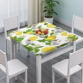 thumbnail image 3 of Yellow Lemon Fruit Limes White Pattern Square Fitted Tablecloth with Elastic Edge,Square Table Cover,Washable Elastic Table Cover for Home Kitchen Party Decor 36"x36", 3 of 6