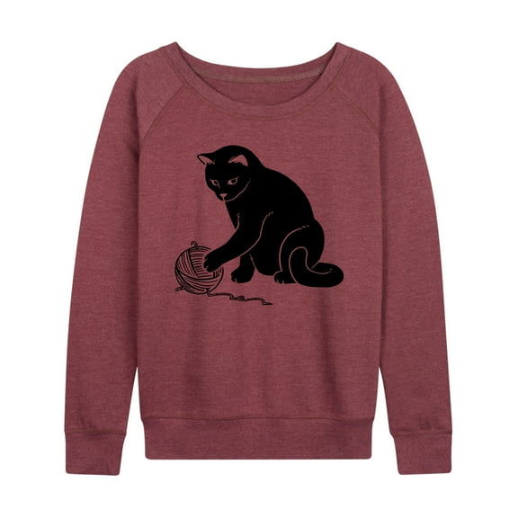 Instant Message - Cat Yarn Mom - Women's Lightweight French Terry Long Sleeve Shirt