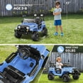 thumbnail image 4 of Funcid 12 Volt Kids Ride on Truck Car Remote Control, 2X35W Motors, Electric Ride on Toys for Toddlers w/Bluetooth USB Music Player, 4 Wheels Suspension LED Lights Safety Belt, 3 Speed, Blue Gray, 4 of 8