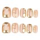 thumbnail image 5 of Uñas postizas adhesivas HPYFOI Gold Chrome cortas cuadradas, 24 piezas, 5 of 7