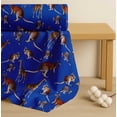 thumbnail image 4 of Soimoi Blue Cotton Cambric Fabric Kangaroo & Giraffe Animal Printed Craft Fabric by the Yard 56 Inch Wide, 4 of 7