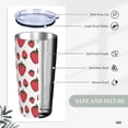 thumbnail image 3 of Strawberry Tumbler Berries Stainless Steel Insulated Tumblers with Lid Straw Reusable Summer Fruit Coffee Travel Mug Tea Drinking Water Wine Cups Birthday Gifts for Women 20 Oz, 3 of 6