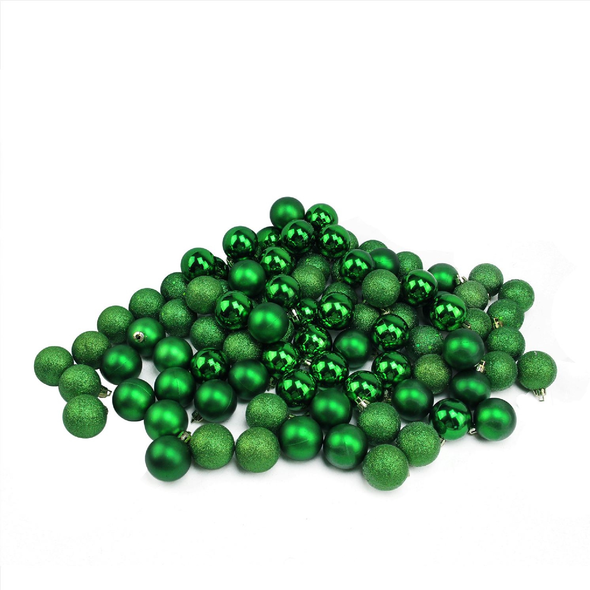 Northlight 96ct Shatterproof 4Finish Christmas Ball Ornament Set 1.5" Green