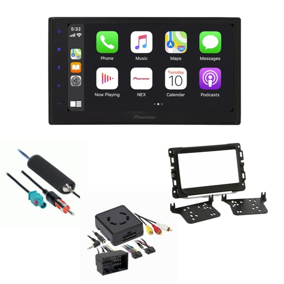 Pioneer Double DIN Bluetooth Car Stereo Upgrade for 2013-2018 Ram 1500 Includes In-Dash Car Stereo, Dash Kit, Harness, and Antenna Adapter, without 8.4" Screen; with Standard Audio System