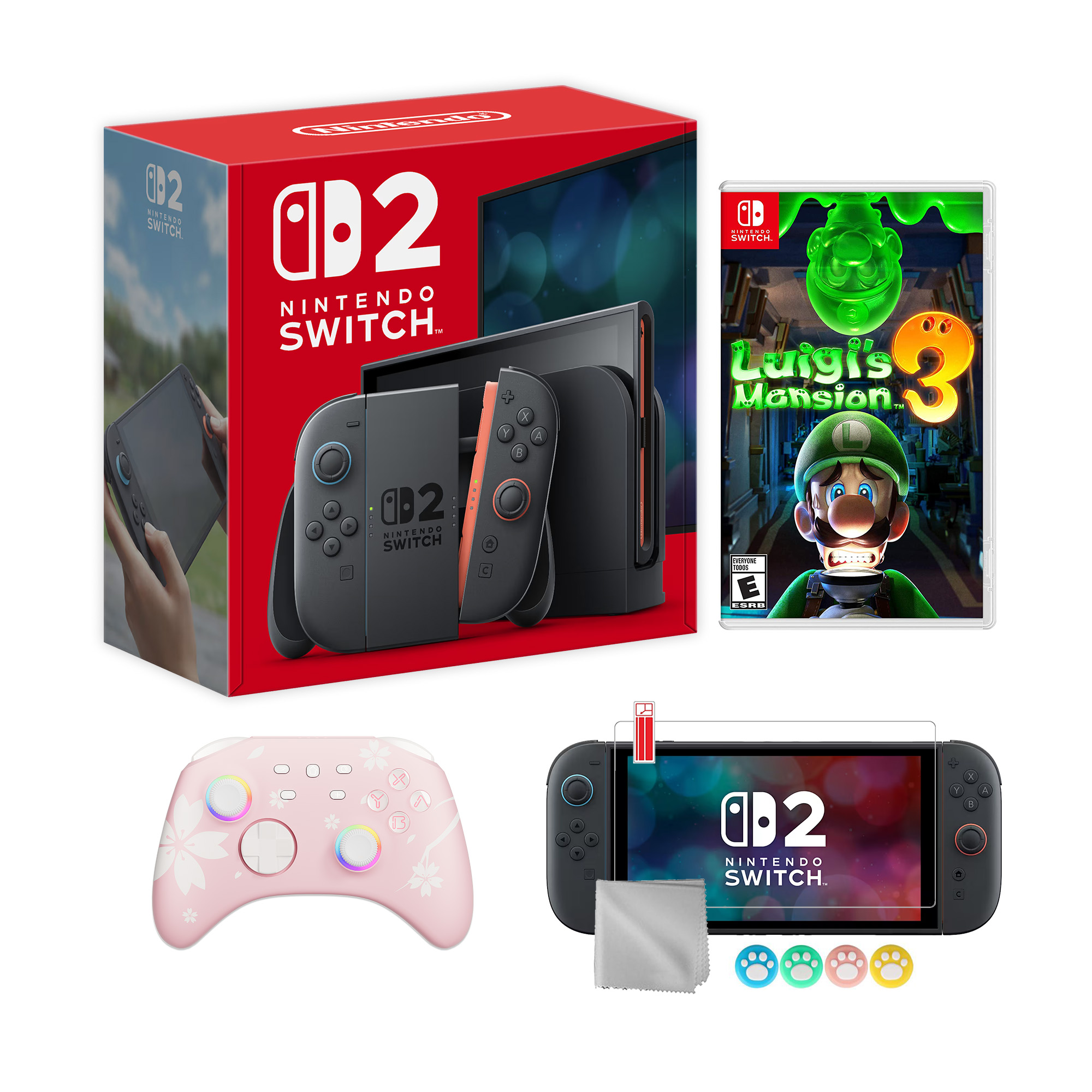 Nintendo Switch 2 Console 256GB 7.9-Inch 1080P HDR Touch Screen, Joy-Con 2 with Mouse Sensor, Dock, with Luigi's Mansion 3 And Mytrix Wireless Switch Pro Controller & Accessories