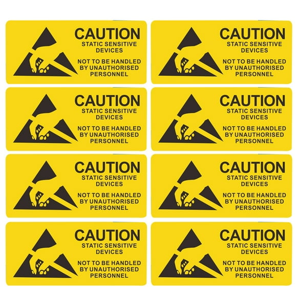 450pcs 55x25mm Static Sensitive Devices Stickers Warning Sign Wall Sticker Wallpaper Shop Decals for School Office Building (Yellow)