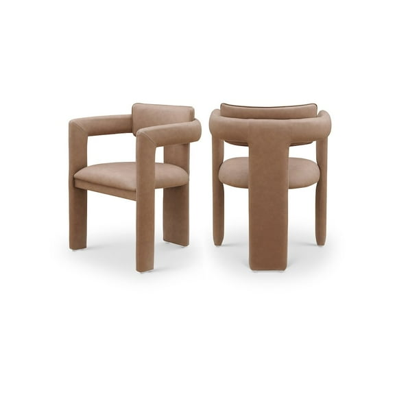 Meridian Furniture Brenda Brown Vegan Leather Dining Chair (Set of 2)