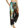 thumbnail image 6 of Salouo Riverside Meditating Cat Print Women's Pajama Pants Casual Loose Sweatpants PJs Flowy Pants Drawstring Palazzo for Women Wide Leg Pants Lounge Pajama -Medium, 6 of 8