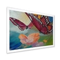 thumbnail image 2 of Designart 'Butterflies On Pink Flowers' Traditional Framed Art Print, 2 of 4