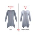 thumbnail image 6 of SAYFUT Round Neck Women's Basic 3/4 Sleeve Tunic Tops Irregular Hem Round Blouse for Women Long T-Shirt, 6 of 7