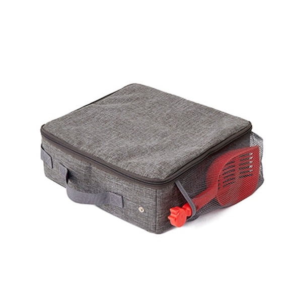 Foldable Cat Travel Litter Box with Scoops Kitten Litter Tray Collapsible Litter Carrier for Cat Travelling Pet Supplies