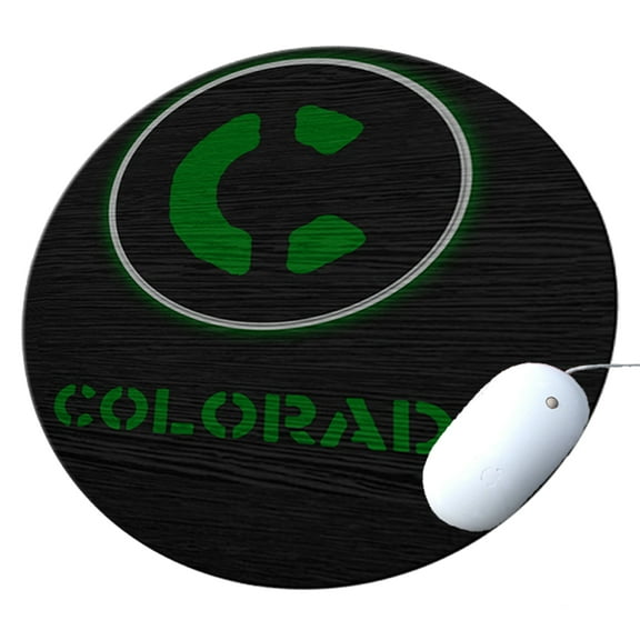 KuzmarK Round Mousepad / Hot Pad / Trivet - Colorado Wood