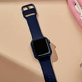 thumbnail image 5 of Adepoy Compatible with Apple Watch Bands 45mm 44mm 42mm, Soft Silicone Sport Wristbands Replacement Strap with Classic Clasp for iWatch Series SE 7 6 5 4 3 2 1 for Women Men, Midnight Blue 42/44/45mm, 5 of 7