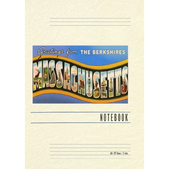 Vintage Lined Notebook Greetings from the Berkshires, (Paperback)