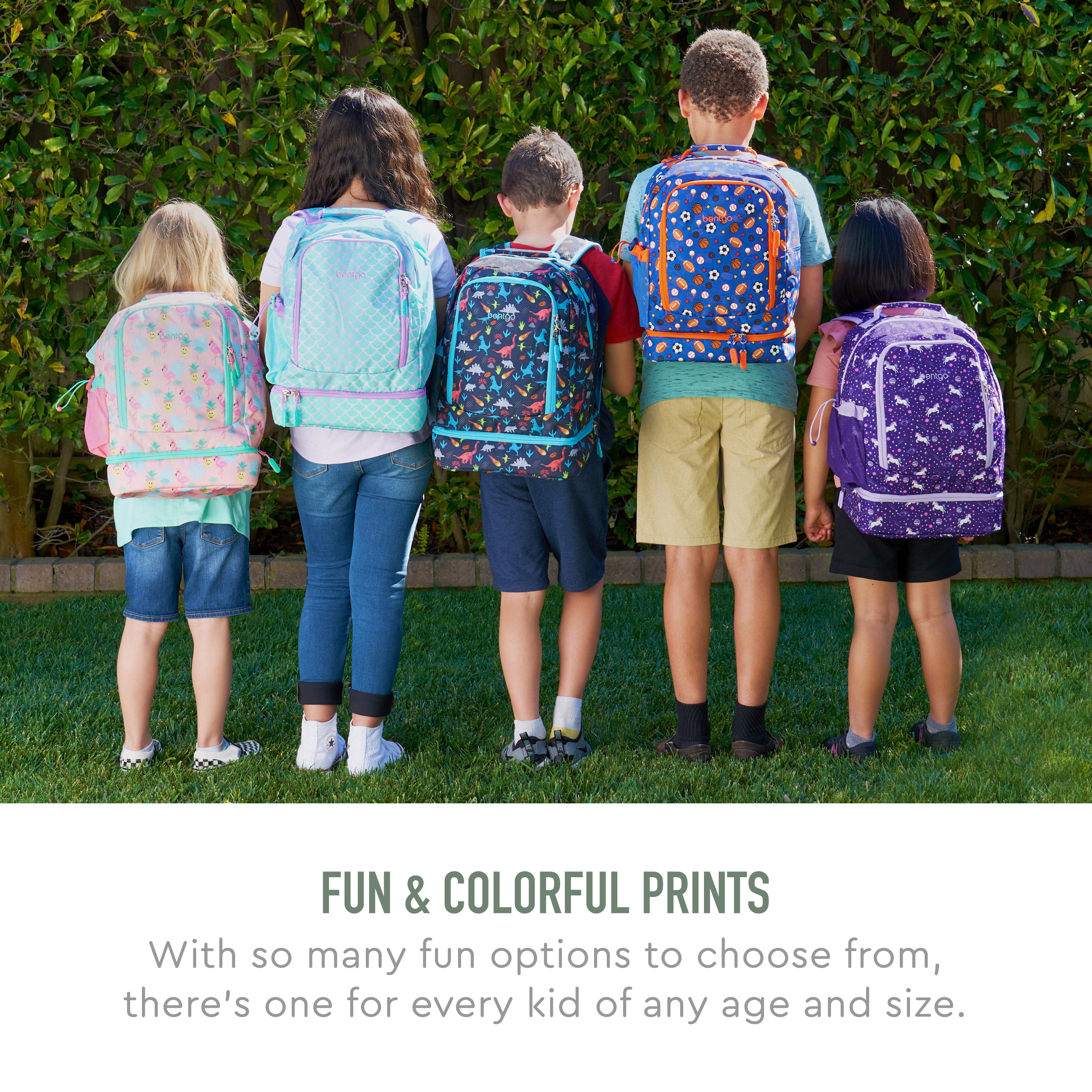 Bentgo Kids Prints Backpack | Backpacks for School Friendly Skies