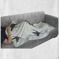 thumbnail image 6 of Crane Soft Flannel Fleece Blanket, Greyscale Bird Drawings from Different Sides Outline and Silhouette Pattern Print, Cozy Plush for Indoor and Outdoor Use, 50" x 60", Grey and White, by Ambesonne, 6 of 6