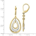 thumbnail image 2 of Beautiful 14K Two-tone Diamond Cut Leverback Earrings, 2 of 2