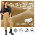 thumbnail image 4 of FEN AI Khaki Ripstop Cargo Work Pants Women Trousers for Casual Fishing Hiking w/Multi Pockets (No Belt), 4 of 10