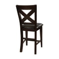 thumbnail image 3 of Counter Height Dining Chairs Set of 2pc Strong Durable Leather-Look Brown Seat and X-back Designed, 3 of 4