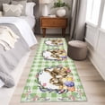 thumbnail image 4 of Easter Bunny 2'x6' Runner Rugs for Hallway Kitchen Bedside Non Slip, Spring Easter Eggs Chick Floral Sage Green Check Entryway Rug Runners with Rubber Backing, Long Carpet Runner for Laundry Room, 4 of 8