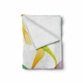 thumbnail image 2 of Abstract Soft Flannel Fleece Throw Blanket, Styled Wavy Ribbon Line and Smoked Rainbow Like Cool Graphic Artwork, Cozy Plush for Indoor and Outdoor Use, 70" x 90", Multicolor, by Ambesonne, 2 of 6
