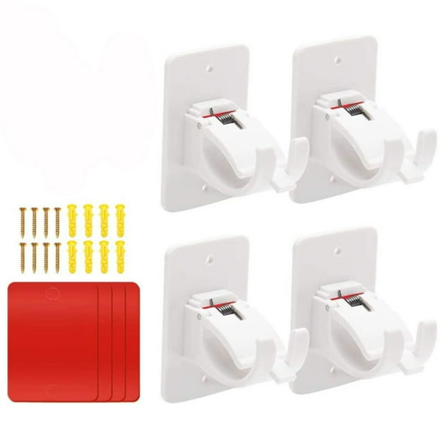 tredstone 4 Pcs Support de Tringle Mural, Fermoir Suspendu, Fournitures de Maison Pratiques